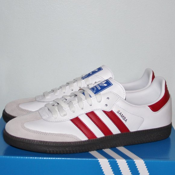 Adidas Originals Samba OG Shoes Men 11 11.5 White Scarlet main image 4